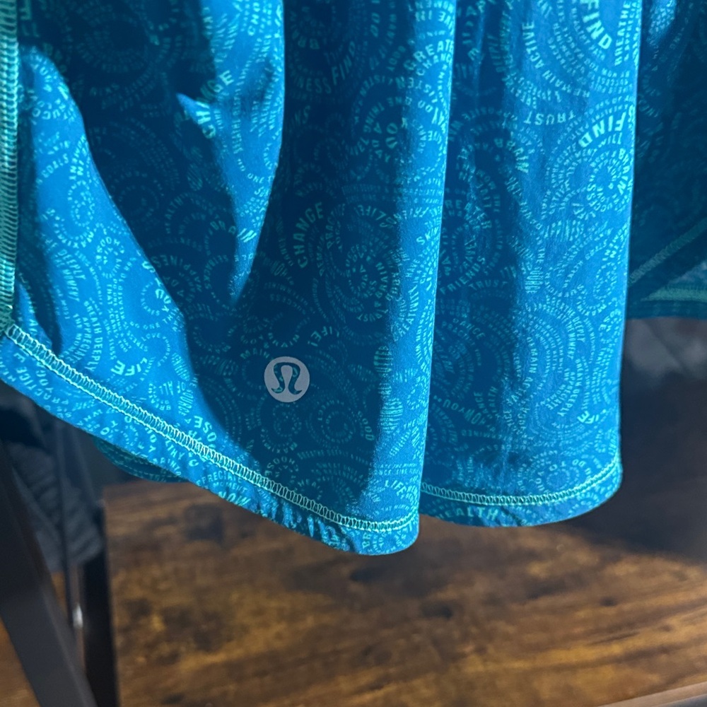 lululemon athletica Turquoise Blue Printed Tank Top